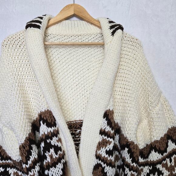 Vtg Handmade 70's ASO Starsky & Hutch Shawl Collar Cardigan Mexican Sweater M/L - Picture 6 of 12